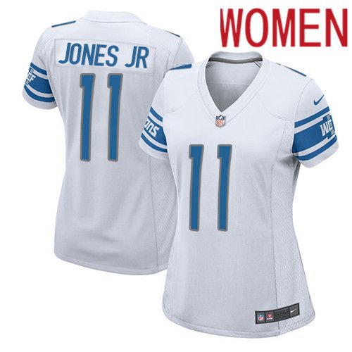 Women Detroit Lions #11 Marvin Jones Jr Nike White Game Player NFL Jersey->women nfl jersey->Women Jersey